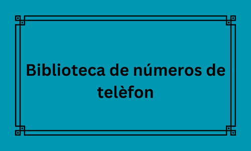 Biblioteca de números de telèfon