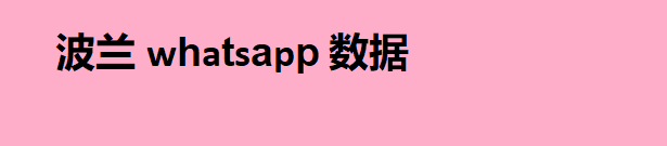 波兰 whatsapp 数据